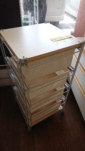 MUJI 無印良品 スチールユニットシェルフ 4段ラック 幅41 布製引出し 