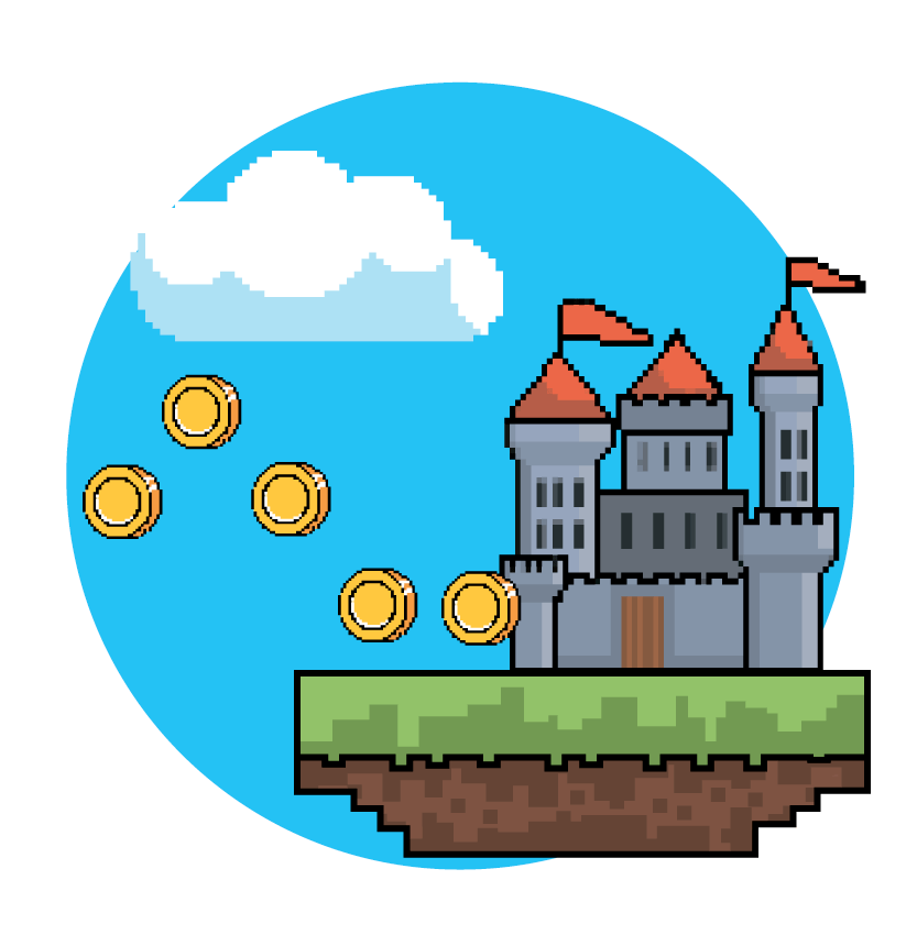 お城とコインのゲームイメージ