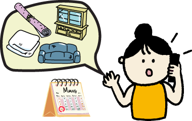 電話で粗大ごみの予約をするイラスト